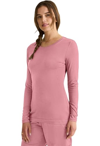 Image of Healing Hands Underscrub Long Sleeve Women Knits Scrub Tops | Soft Cotton Blend Knit, Breathable Stretch Comfort, Machine Wash, Easy Care Fabric, Ideal For Layering Under Scrubs