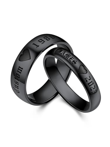 Bestyle Fedine Fidanzamento Coppia Fidanzati, 12-27 Misura Anelli Coppia Personalizzato