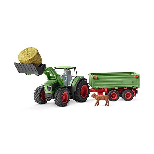schleich 42379 Traktor mit Anhänger, für Kinder ab 3+ Jahren, FARM WORLD - Spielset – Bild 3