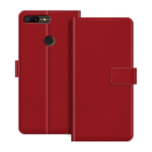 ESACMOT Funda de Cartera de Cuero Compatible con ZTE Nubia N3 Funda Tipo Libro con Tarjetero y Soporte, Cierre Magnético, Estilo Folio Resistente a (Rojo)