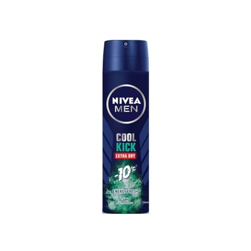 NIVEA MEN Cool Kick Energy Fresh Deodorant Spray Cooling Dry Fresh Perfume 150ml Mens Grooming