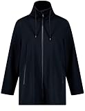 Softe Sweat-Qualität Samoon Damen Lässige Sweatjacke mit Wording im Rücken Langarm unifarben Navy 46