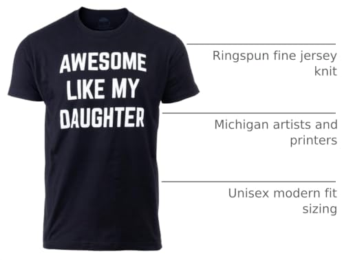 Image of Awesome Like My Daughter | Funny Tee Shirt, Sarcastic Saying Humor Dad Joke T-Shirt for Father Grandpa Daddy