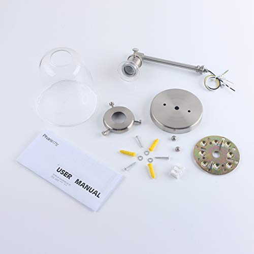 Phansthy Industrial Single Sconce Brushed Nickel Bathroom Vanity Light Fixture With 5.5 Inches Dome Clear Glass Lamp Shade(Brushed) #TOP7