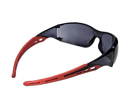 Image of THUNDERSTORM Safety Goggles Polycarbonate Lens Hard Coated Eye Protection Glasses Anti-Scratch Safety Glasses UV Protection Industrial, Bike riding, Cycling & Car Driving (Black /Red)