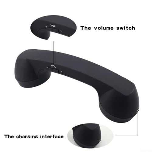 Auricular inalámbrico retro negro con micrófono externo y altavoz HD 6