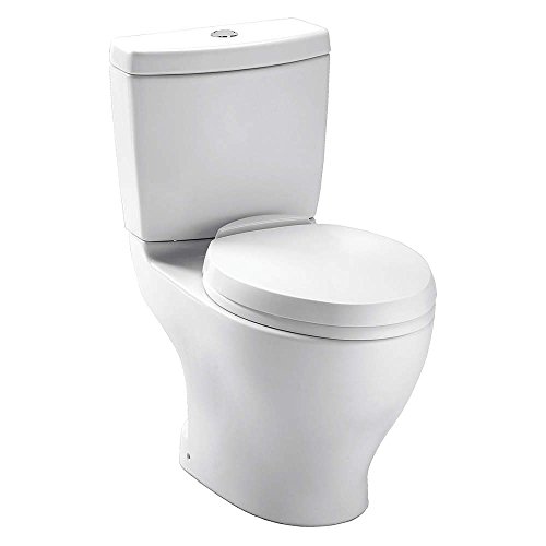 TOTO CST412MF.01 Aquia Dual Flush Elongated Two-Piece Toilet, 1.6GPF & 0.9GPF, Cotton White