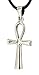 Kiss of Leather Ankh Anhänger aus 925 Sterling Silber mit Silberkette, 41-66 66cm SI.32A