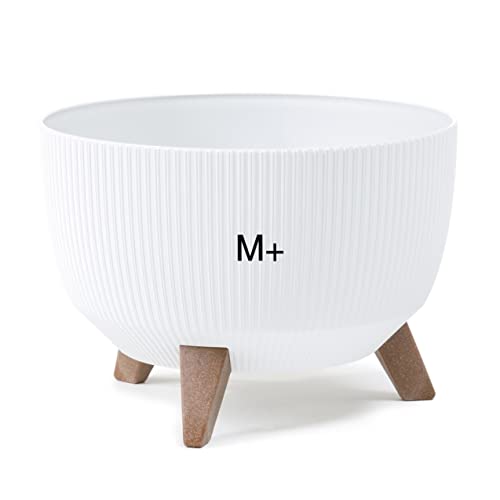 Macetero con patas redondo Eco reciclado en blanco, M + (DxH) 33 x 24 cm Cover