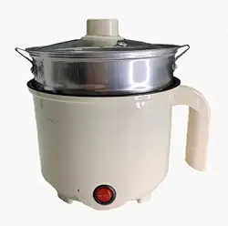 Panela de Arroz Elétrica Portátil 2 em 1 com Camada Dupla Legumes a Vapor- Cozinhe, Frite e Vaporize com Praticidade!
