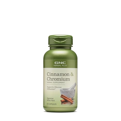 GNC Herbal Plus Cinnamon & Chromium Supplement Vegetarian 30 Servings