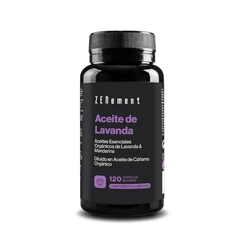 Aceite de Lavanda - Con Aceites de Lavanda, Mandarina y Cáñamo Ecológicos, Vitamina E - 120 Cápsulas Blandas, Fórmula Avanzada para Relajación y Equilibrio Interior - Zenement