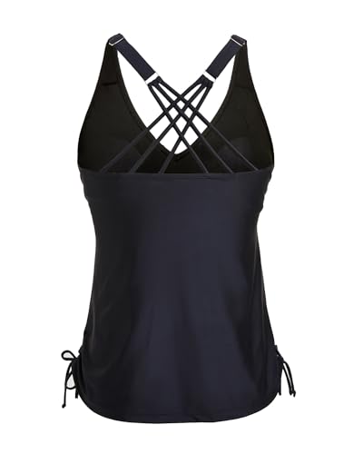Tempt Me Women Tankini Top Only V Neck Swim Tops Tummy Control Bathing Suit Top No Bottom3