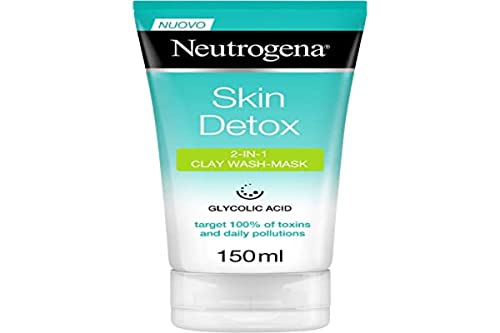 Neutrogena Exfoliante facial, piel desintoxicación, máscara purificadora de arcilla, 150 ml