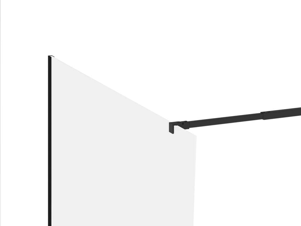 Vente-unique-Mampara de ducha italiana negro mate de estilo industrial - 140 x 200 cm - DAREN