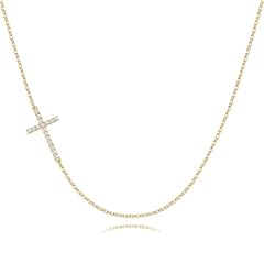 05 Sideway Cross Necklace- CZS
