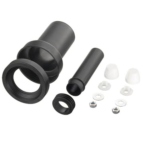 Haas - Wall WC-Anschlusssets - 180 mm Länge - mit Lippendichtung DN 90/110, weiße Kappen