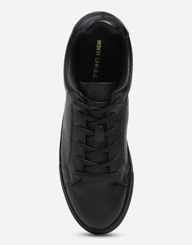 Image of Monte Carlo Mens Solid Lace Up Genuine Leather Casual Sneaker (201800FW)