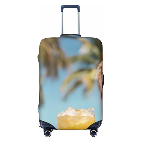 Beach Dog Elastic Travel Luggage Cover, Washable Spandex Suitcase Protector, Anti-Scratch Fits 18-32 Inch