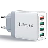Aioneus Chargeur USB, Prise Charge Rapide QC 3.0 de 40W, 4-Port Bloc Adaptateur Secteur US...