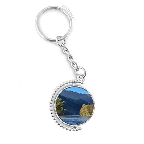 Llavero Río de montaña y bosque con anillo giratorio Pilgrim de metal