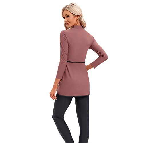 Women Burkini Swimsuits Modest Muslim Swimwear Islamic Long Sleeve Full Cover Hijab Top Swim Pants ​Bathing Suit4