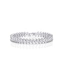 PAVOI Rhodium Plated Marquise Cut Tennis Bracelet for Women - Cubic Zirconia Gold Tennis Bracelets for Women - Delicate Marquise CZ Bridal Jewelry for Wedding - Size 7'