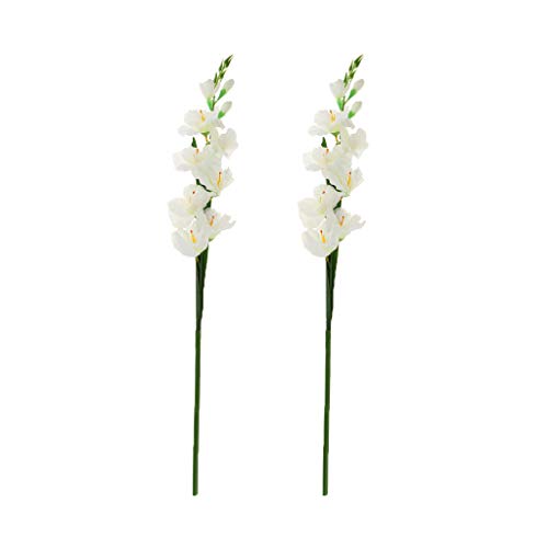 Baoblaze 2Pcs Artificial Gladiolus Flowers - Silk Flower Ste
