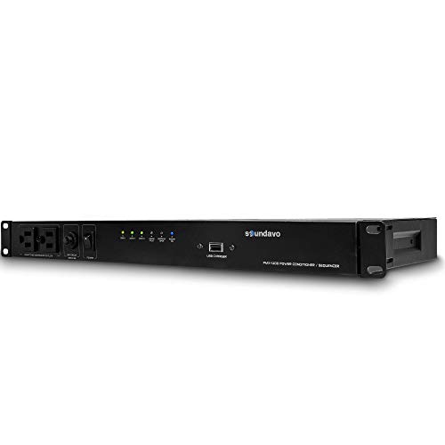 Soundavo PMX-1100 Power Conditioner/Surge Sequencer 10 Protected Outlets and 3 Zones 15A with USB charger - Thumbnail 2