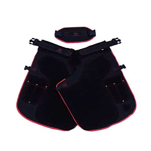 Tablier de maréchalerie en cuir noir pour le soin des sabots aux écuries et le travail de forge