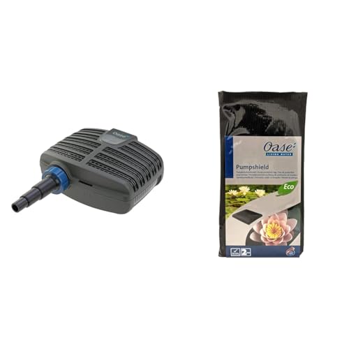 OASE 20225 Filterpumpe AquaMax Eco Classic 2500E, 2600 l/h Förderleistung, energiesparende Bachlaufpumpe, Teichpumpe, Filter, Pumpe, Bachlauf & 34876 Pumpenschutzbeutel, schwarz