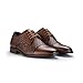 Ferro Aldo Franco MFA19731 Mens Woven Classic Cap-Toe Lace Up Derby Fashion Dress Shoes, in Woven Brown, Size 10.5