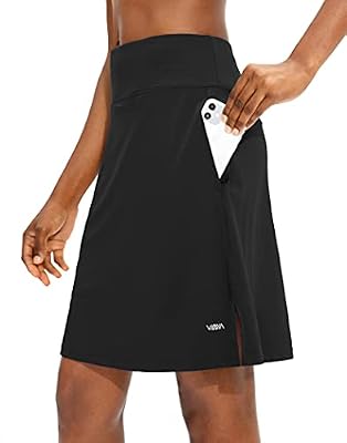 Viodia Women's 20" Knee Length Skorts with Pockets – Black XL