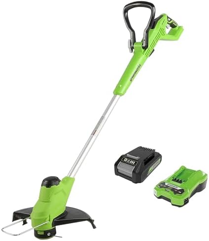 Greenworks G24LT28K2 Cortabordes a Batería para Jardines Pequeños...