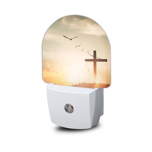 Image of Christian Dawn Cross Night Light,Night Lights Plug into Wall with Dusk to Dawn Sensor,Lamp for Bedroom Bathroom Hallway Nightlight for Women Girls