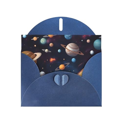 WHJSHOP Tarjeta de felicitación azul del universo galaxia con patrón del espacio exterior de 4 x 6 pulgadas para Navidad, cumpleaños infantiles, día de San Valentín, aniversarios de boda e