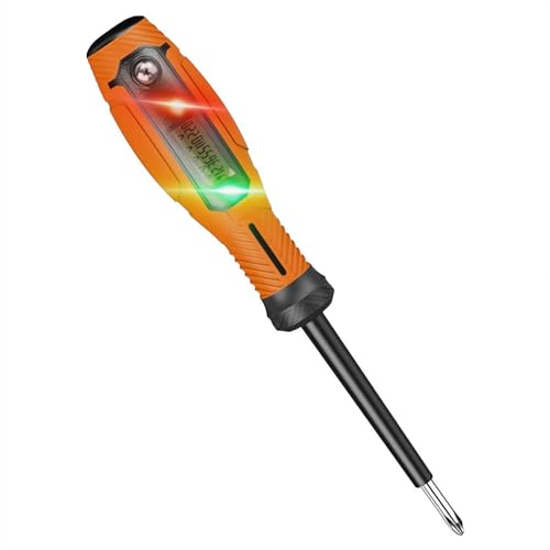 2-in-1 Digital Display Voltage Tester Screwdriver, Professional Electrical Test Pen, Non-Contact Voltage Testes with LCD Display, Troubleshooting Tool with Magnetic Screwdriver Tip (Orange Phillips)