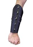 Battle-Merchant Lederarmschiene Armschützer Armschiene aus Leder- Panzerstulpe schwarz Mittelalter LARP Gothic