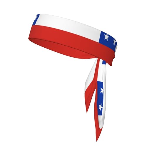 Diadema Deportiva de Secado rápido con Estampado de la Bandera de Chile - Banda elástica Ajustable para el Sudor, Ideal para Baloncesto, Correr y Tenis.
