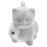 Hemoton Ceramic Cat Creamer Small Milk Pitcher 1.7 Oz Pourer Cup for Coffee Latte Art Table Serving