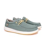 PITAS | Path | Mocasines de Hombre | Náuticos Casual | Zapatillas de Tela | Zapatos sin Cordones | Deportivas Casuales | Calzado de Walkinpitas | Verde 42