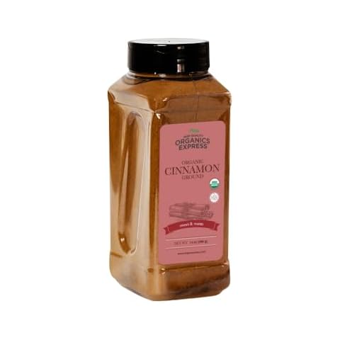 HQOExpress Organic Ground Cinnamon Powder - USDA Certified Organic - Gluten-Free - Keto Friendly - Non-GMO - Kosher - Sustainably Grown - 17oz Chef Jar Cover