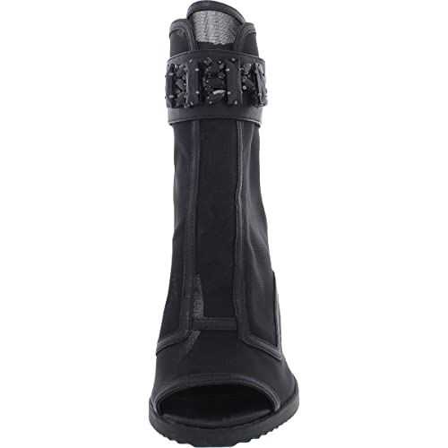 KARL LAGERFELD Womens Blayze Peep-Toe Ankle Pumps Black 5.5 Medium (B,M)3