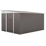 Outsunny Casetta da Giardino 8.9m² 2 Prese d'Aria 280x345x169/201cm Grigio