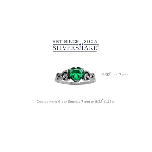 Silvershake 7MM Heart Shape 925 Sterling Silver Celtic Heart Knot Filigree Solitaire Promise Ring Jewelry for Women3