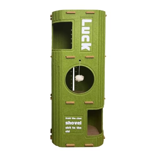 KESOTO Cuccia per Gatti, Recintata, Resistente Ai Graffi, per Gattini, .., Verde, 3 Livelli