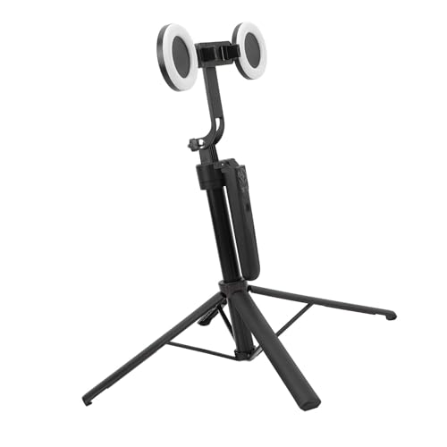 Stabilizzatore per Tracciamento Automatico del Volto per Smartphone con Telecomando 5.0 - Supporto per Telefono Portatile Quadrupede Luci di Riempimento per Selfie