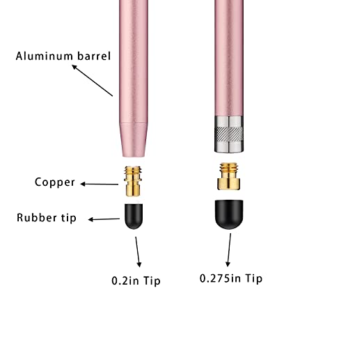 Cfdxk Stylus Pens For Touch Screens，2 In 1 Capacitive Stylus For Ipad Iphone Tablets Samsung Galaxy With 24 Extra Replaceable Tips (Pink, Rosegold, Red, Purple) #TOP4