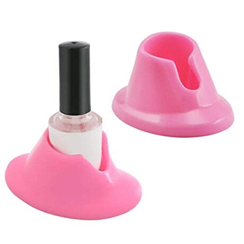 Dreamxue Premium Soft Rubber Nail Polish Bottle Holder Display Nail Art Varnish Polish Seat Tool Pink Anti-spill Bottle Stand Manicure Display Tools Nail Art Supplies for Nail Organizer Display…