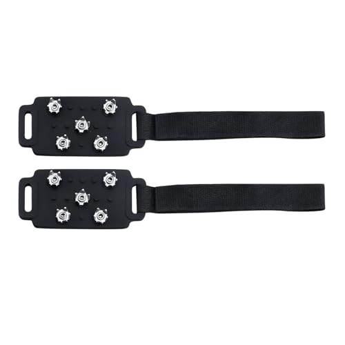 Crampones de Hielo para Botas,Crampones Ajustables con tracción,Puntas De Acero Inoxidable Cubrezapatos De Seguridad | para Senderismo Montañismo Caminar Correr Jardinería Al Aire Fría Mujer